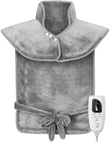 BOTC Elektrisch Warmtekussen - 60 x 90 cm - Voor nek/schouder/Rug - Warmtedeken - Wasbaar - Grijs