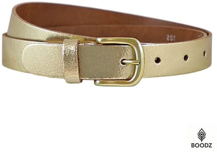 Boodz Leren Riem 3 cm Metallic Goud | Maat 105