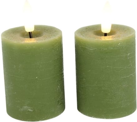 Stompkaars Lyon met LED - 5 x 9 cm - Lichtgroen - 2 stuks