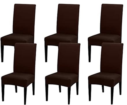Eetkamerstoel Slipcover Set van 6 - Hogere Stretch, Afneembaar en Wasbaar