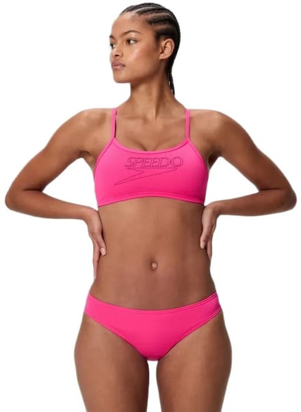 Speedo Endurance+ Logo Thin Strap Bikini Roze UK 32 Vrouw