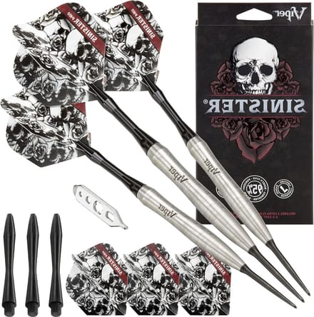95% Tungsten Steel Tip Darts - Sinister Black Design