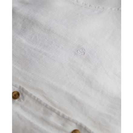 Superdry Premium Linen Slim Overhemd Met Lange Mouwen Wit S Vrouw