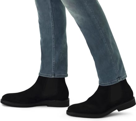 Manfield - Heren - Donkerblauwe suède chelsea boots - Maat 43
