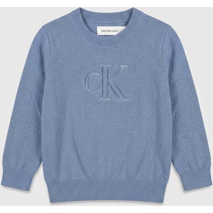 Calvin Klein Boys Quilted Monogram Sweater Satin Blue Maat: 14 | Truien Outlet | kids | Blauw