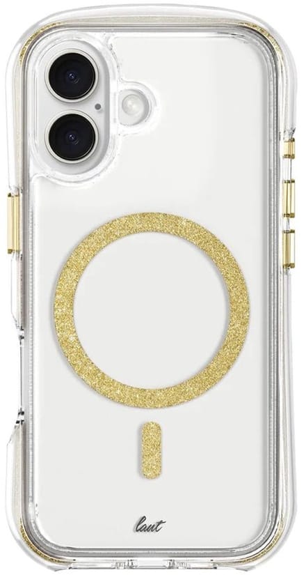 LAUT AERO SPARKLE iPhone Hoes – Crystal Clear met Glinsterend Effect & 6m Valbeveiliging | MagSafe Compatible | Apple iPhone 16 Pro