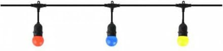 Prikkabel - Lichtsnoer - E27 Fitting - 10 Lampen - 10 Meter - 750W - Zwart