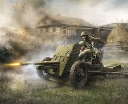 Zvezda - Soviet Gun 45mm (Zve6112) - modelbouwsets, hobbybouwspeelgoed voor kinderen, modelverf en accessoires