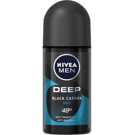 NIVEA Deo roll-on mannen - Deep Black Carbon Beat 50 ml