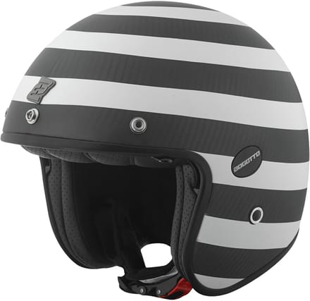 Bogotto V587 Scacchi Carbon Zwart Wit Jethelm - Helm