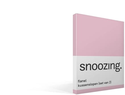 Snoozing - Flanel - Kussenslopen - Set van 2 - 60x70 cm - Roze