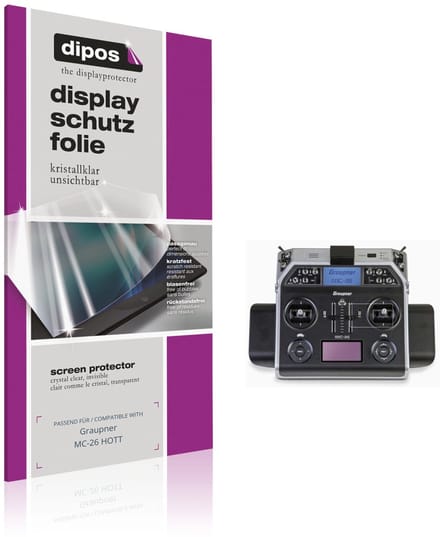 dipos – 2x Beschermfolie geschikt voor Graupner MC-26 HOTT | Krasbestendige & heldere Screenprotector Ultra-Thin