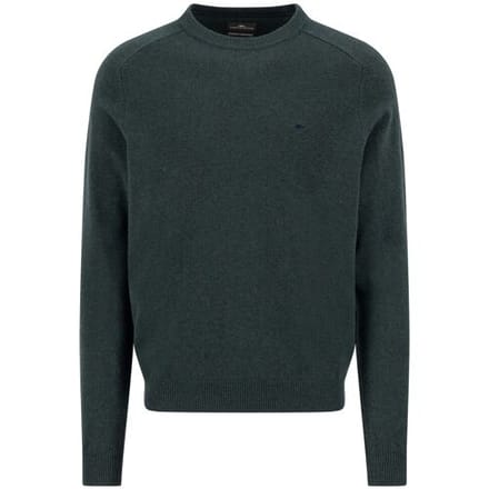Fynch-Hatton Trui Supersoft Lambswool O-Neck Dark Ivy / male