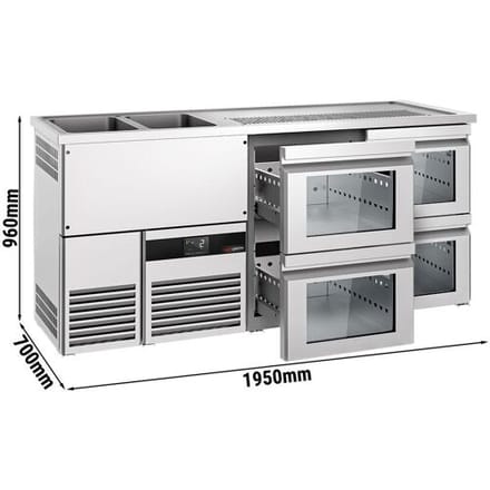 GGM Gastro Bierkoeling PREMIUM - 1950x700mm - 4 laden zilver