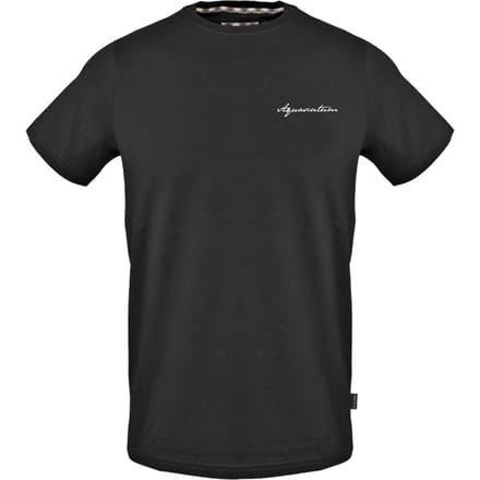 Aquascutum Heren Logo Crew Neck Regular T-shirt (Zwart)