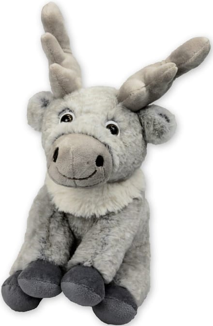 Inware pluche eland rendier knuffeldier - grijs - staand - 22 cm - Dieren knuffels