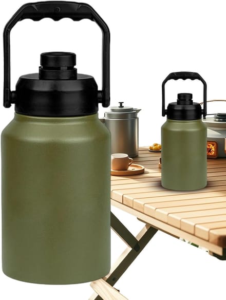 Geïsoleerde Emmer - IJsemmer Container - Dranken Koel Houden - Dubbele Vacuüm Isolatie - 2 Liter - Legergroen