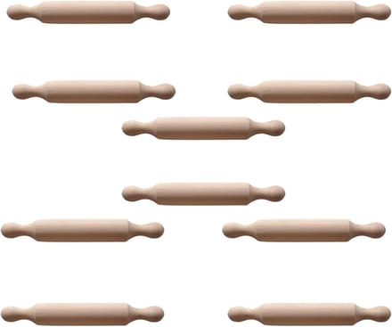 Set van 10 Mini Houten Deegrollers van 15,5 cm voor Kinderen - Ideaal voor Bakken en Creatieve Klussen in de Keuken