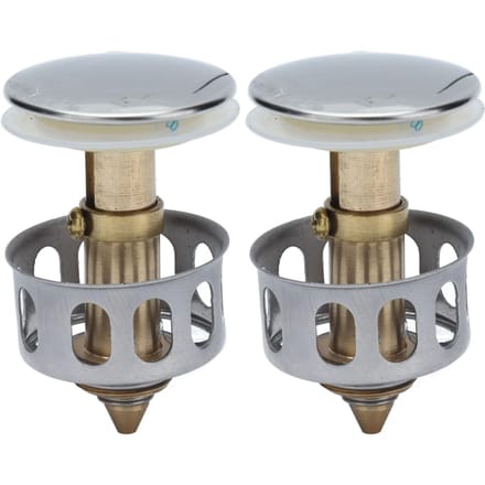 2 Pièces Push Bounce Core Bouchon d'Évier Universel à Poussoir Filtre de Drain Pop-Up pour Salle de Bain gray