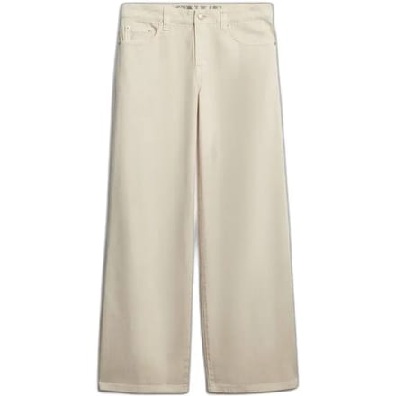 Superdry Mid Rise Baggy Broek Crème Grootte: 32/32
