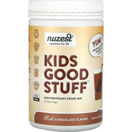Nuzest, Kids Good Stuff, préparation complète pour boisson nutritive, chocolat riche, 225 g (7,9 oz)