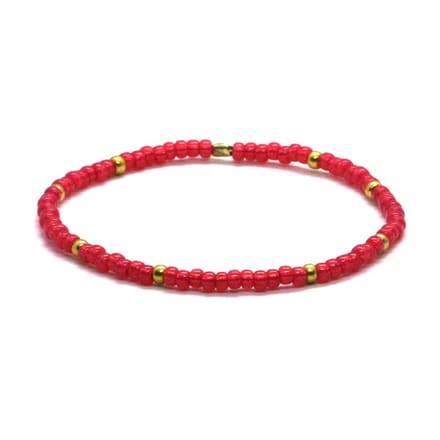 Armband framboos - goud RVS 3mm