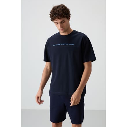 Overmaatse T-shirt met ronde hals en print