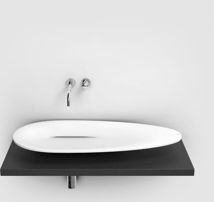 Clou First wastafell 84x11cm zonder kraangat Aluite Wit mat