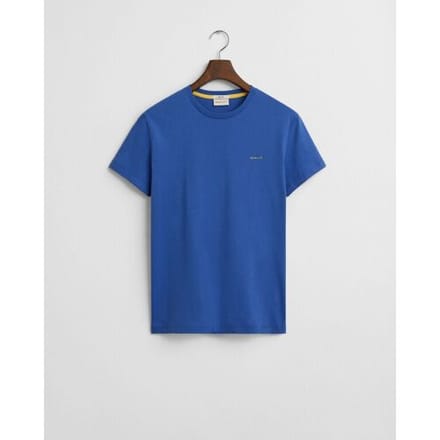 Gant T-Shirt Subtle Contrast Logo Crew Neck Rich Blue / male