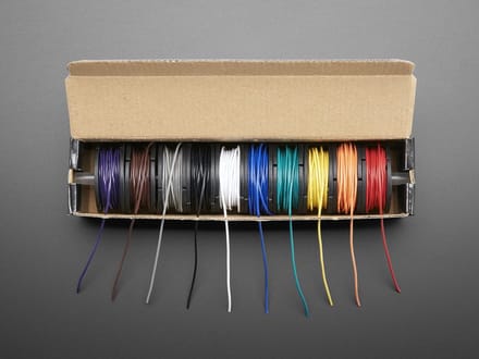 Hook-up Wire Spool Set - 22AWG Solid Core - 10 x 25ft Adafruit 3174