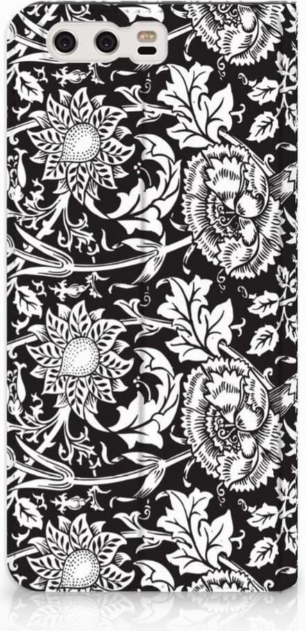Huawei P10 Plus Smart Cover Black Flowers