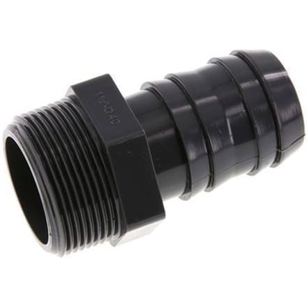 40 mm & G1-1/2'' PVC-U Slangpilaar Buitendraad 89mm EN 1452-3