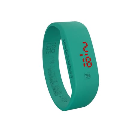 TOO LATE - siliconen horloge - ORIGINAL LED WATCH - Emerald green - polsmaat S