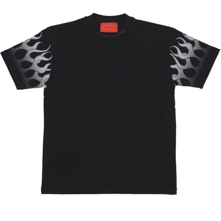 Flames Tee Heren T-shirt Zwart/wit