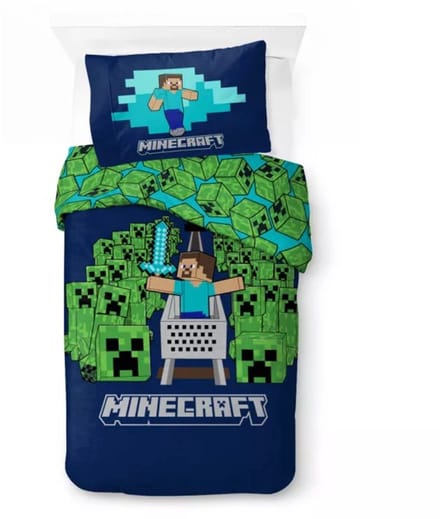 Minecraft Dekbedovertrek creepers - 140 x 200 cm - katoen