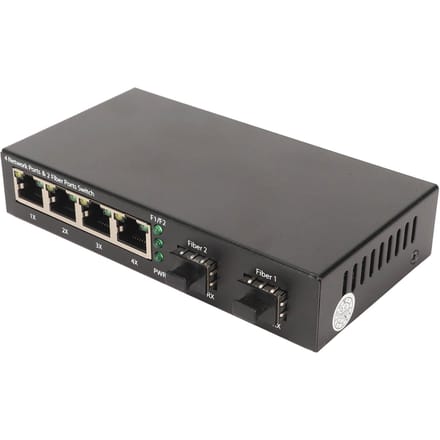 SFP-glasvezelswitch 6 poorten 10 100 1000M zelf-adaptieve LED-indicator Ethernet optische switch voor
