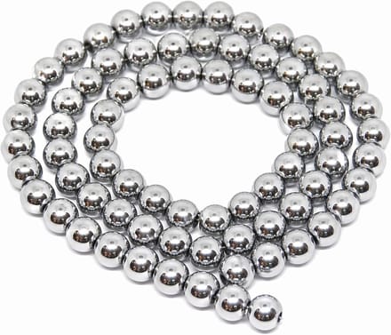 Kralen van zilver, 8 mm, 47 stuks, rond