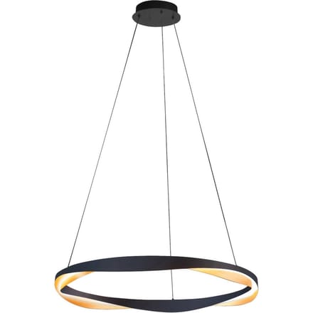 HighLight LED hanglamp Ascoli, Ø 85 cm, zwart/goud, metaal, dimbaar