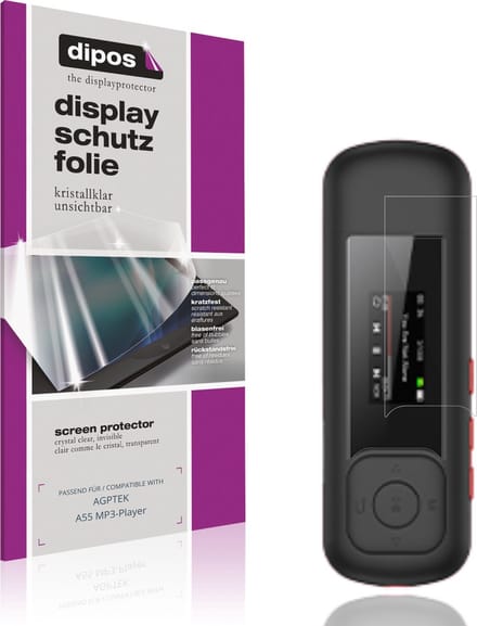 dipos – 4x Beschermfolie geschikt voor AGPTEK A55 MP3-Player | Krasbestendige & heldere Screenprotector Ultra-Thin