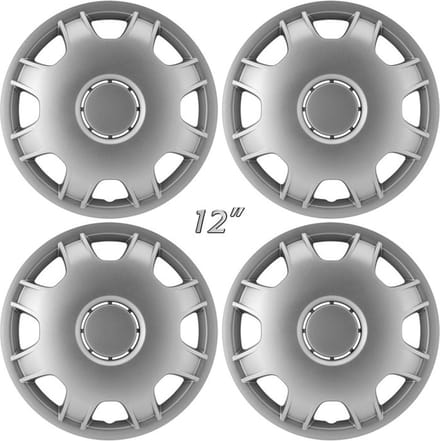 4-Delige Wieldoppenset Speed 12-inch zilver