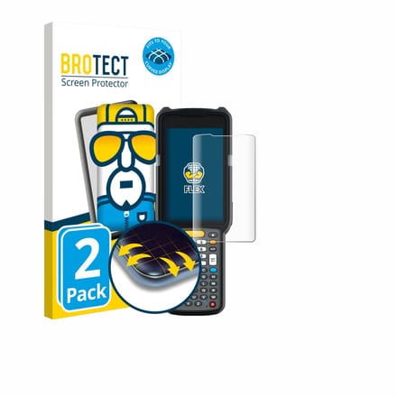 BROTECT - Screenprotector voor Zebra MC3300ax - Folie Beschermfolie transparant volledig dekking - 2 Stuks