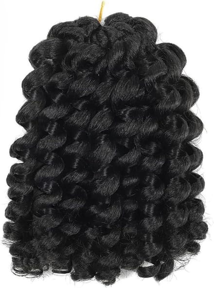 Gehaakt haar - Krullend vlechthaar - Haar styling - Natuurlijk uitziend - 8 inch 6 pakjes - Gitzwart