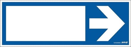 Pickup bord 33x12 cm - blauw met pijl