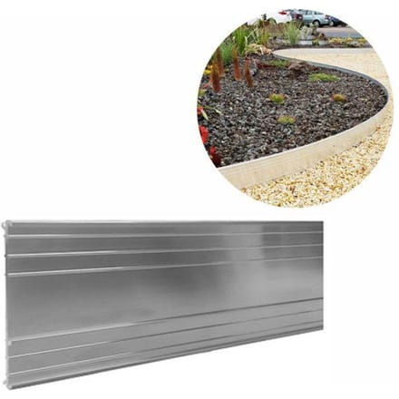 Borderrand aluminium 14cm x 100cm, ultra sterke | Gazonrand | Kantopsluiting, 1 stuk