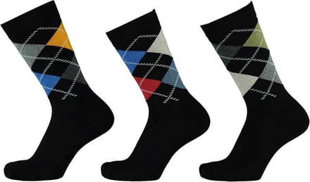 Apollo - 6-Pack - Geruite Modal Sokken - Zijdezacht - Vochtabsorberend - Heren / Dames - multi zwart - 43-46 - 121461001