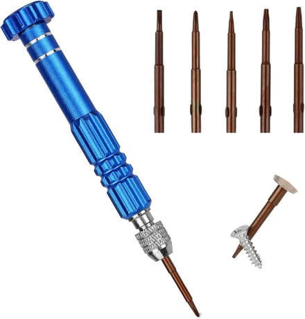 Dailygoods - Mini-Schroevendraaierset met 5 Draaikoppen voor Precisiewerk