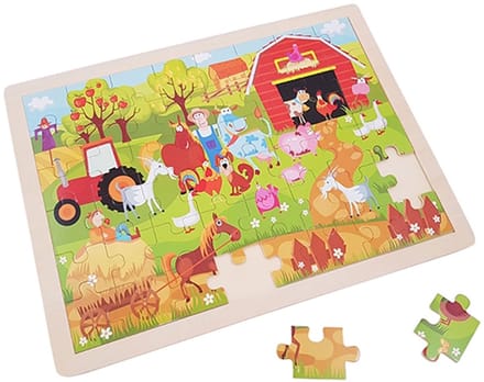 Houten puzzel frame boerderij 48 stukken