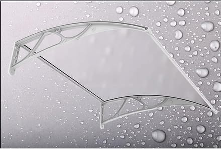 Buitendeur Luifel - Raam Overkapping - Weer Bescherming - Hoge Slagvastheid - 60 x 60 cm - Mat Glas Wit