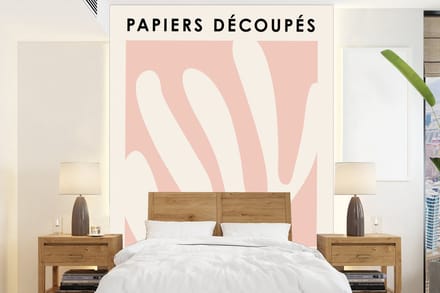 Behang - Fotobehang Matisse - Roze - Pastel - Abstract - Breedte 165 cm x hoogte 220 cm