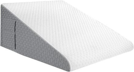 Wigkussen Bed - Leeskussen - Comfortabel Rusten - Afneembare Hoes - 61x61x30.5cm - Wit